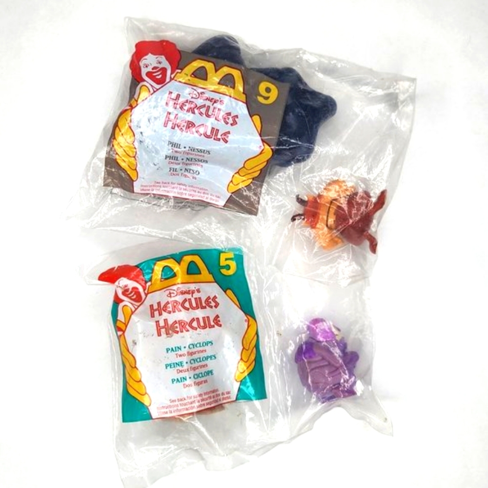 Vintage 1996 McDonald's Hercules Happy Meal Toys #5 + #9 Toy Lot